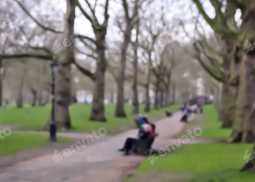 Preview: Blurred Image. Walkway Of Big City During Rush Hour In Urban Business Area.