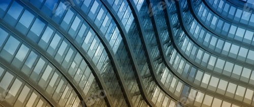 Preview: Modern City Architecture with Curving Glass Windows