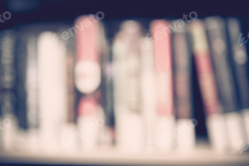 Preview: Blured Books In Public Library. Blured Effect. Background.