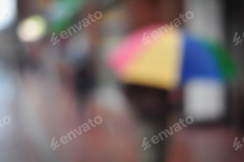 Vista previa: Paraguas y luces Blur Scene City Street. Imagen borrosa
.