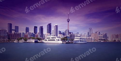 Preview: Skyline Of Toronto From Harbourfront, Toronto, Ontario, Canada.