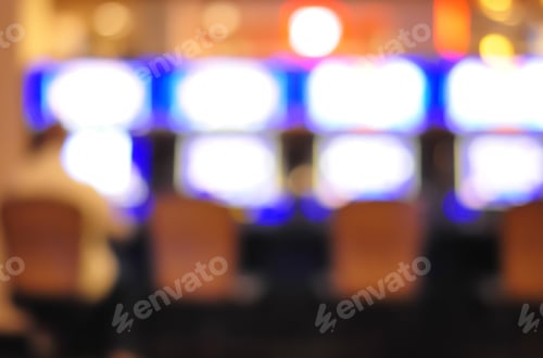 Preview: Blur Focus In Casino. Abstract Background In Vegas Nevada. Blurred Background.