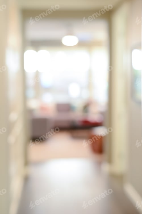 Preview: Blurred View of Hallway Interior, Light Colors