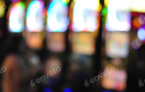 Preview: Blur Focus In Casino. Abstract Background In Vegas Nevada. Blurred Background.