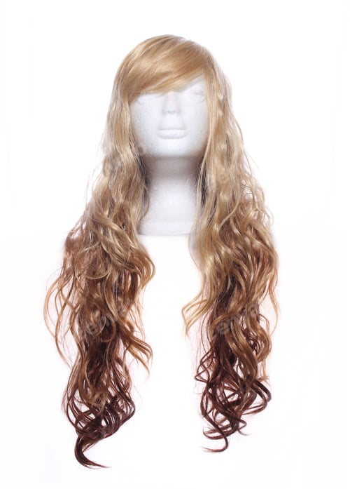 Preview: Two Toned Blond Wig On Mannequin Head With White Background