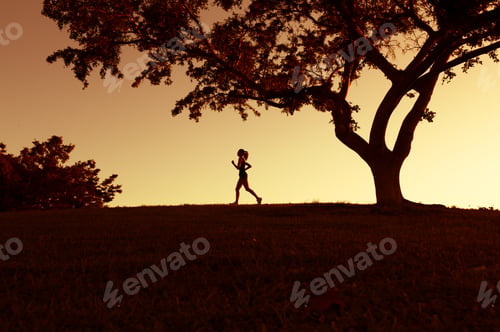 Preview: Workout Wellness Concept - Woman Athlete Running At The Park