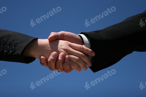 Preview: Young Girl And Guy Handshaking For Business