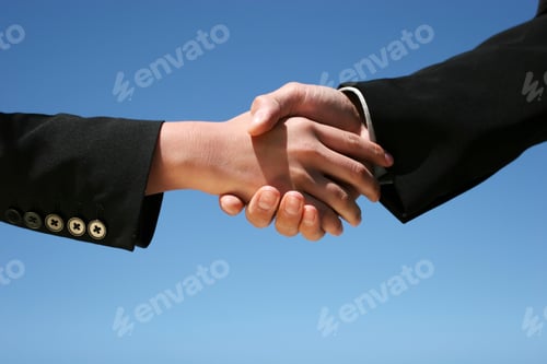 Preview: Businessman And Businesswoman Handshaking For Agreement