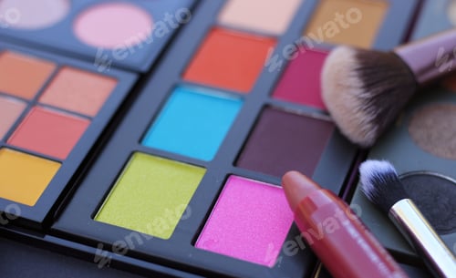 Preview: Colorful Cosmetic Pigment Palettes With Brushes