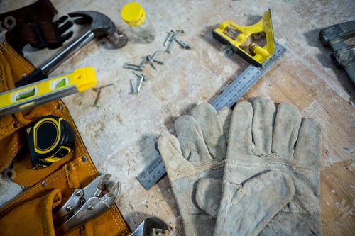 Preview: Zoom Of Carpenters Tools On The Table