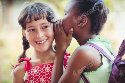 Preview: Girl Telling A Secret In The Ear Of Her Friend