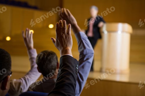 Preview: Business Executives Actively Participating In Conference Center