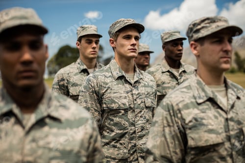 Preview: Group Of Military Soldiers Standing In Boot Camp