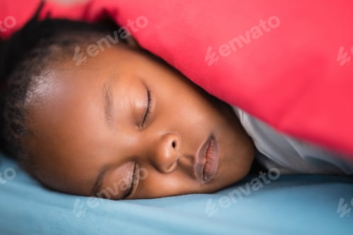 Preview: Close Up Of Girl Sleeping On Bed At Home