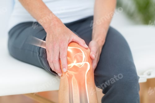 Preview: Digitally Composite Image Of Man Suffering With Knee Cramp