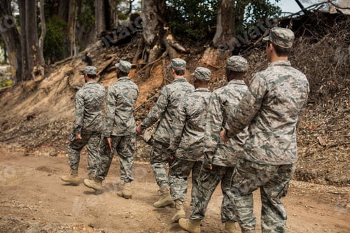 Preview: Group Of Military Soldiers In A Training Session At Boot Camp