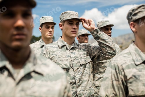 Preview: Group Of Military Soldiers Standing In Boot Camp
