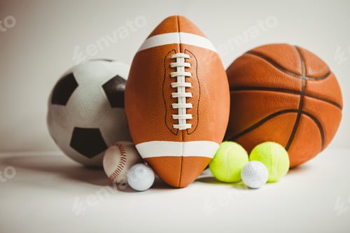 Preview: View Of Different Ball Sport On White Background