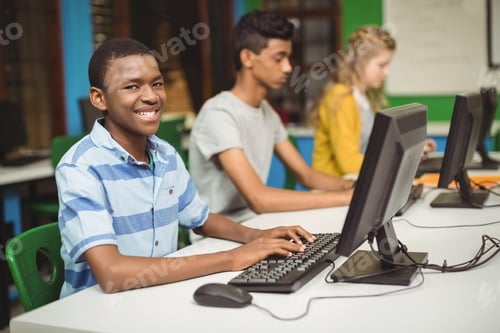 Preview: Students Studying In Computer Classroom At School
