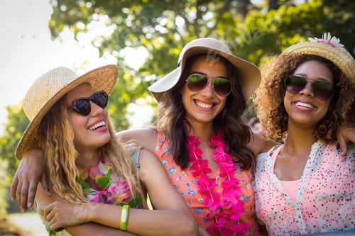 Preview: Friends Standing Together In Park On A Sunny Day