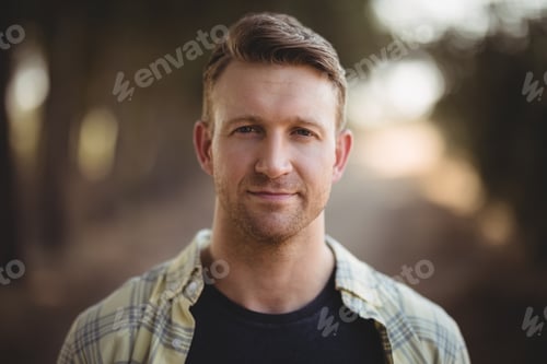 Preview: Close Up Portrait Of Handsome Young Man At Olive Farm