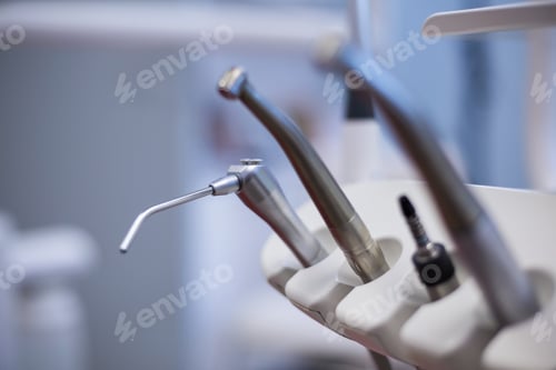 Preview: Close-Up Of Dental Tools And Equipment In Dental Clinic