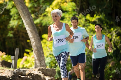 Preview: Determined Marathon Athletes Running In The Park