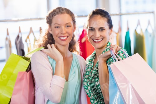 Preview: Females Friends With Shopping Bags In A Shop