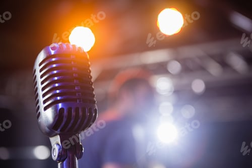 Preview: Close-Up Of Retro Microphone At A Concert