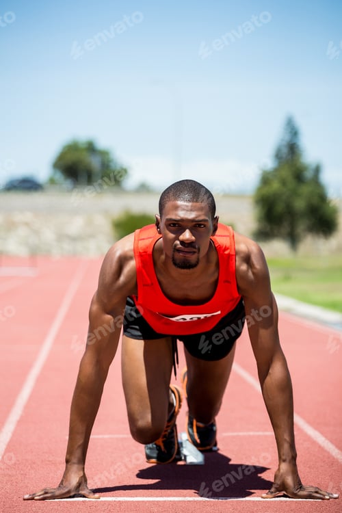 Preview: Determined Athlete Ready To Run On Running Track