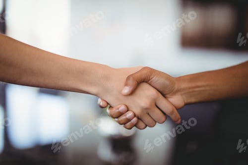 Preview: Cropped Hands Of Business People Shaking Hands In Office