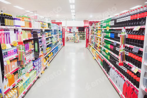 Preview: Facing View Of An Aisle In Supermarket