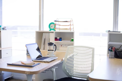 Preview: Laptop And Other Office Belongings On Table In Office