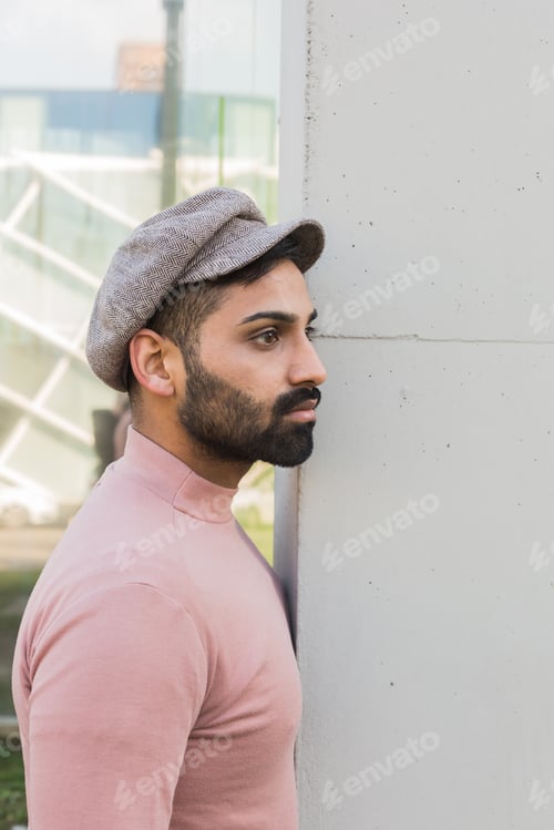 Preview: Handsome Indian Man Posing In An Urban Context. Street Fashion And Style.