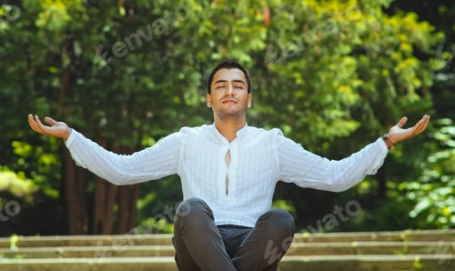 Preview: Happy Young Man Rest On Field-Small Dof