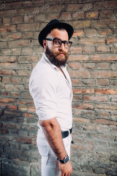 Preview: Positive Bearded Man Posing, Macho Man
