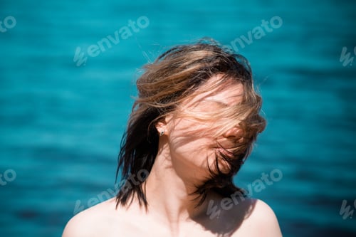 Preview: Portrait Of A Young Beautiful Girl Near The Sea