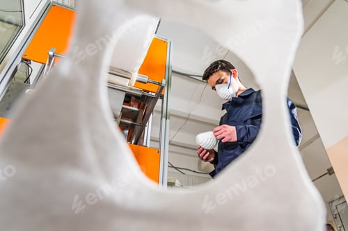 Preview: The Guy Works In A Factory For The Manufacture Of Medical Masks With Nanofiber. Coronovirus And