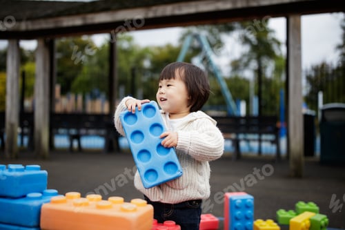 Preview: Baby Girl Play At Outdoor Playground
