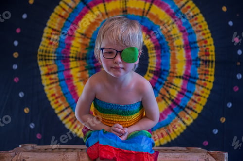 Preview: Portrait Of Funny Child In New Glasses With Patch For Correcting Squint Ortopad Boys Eye Patches