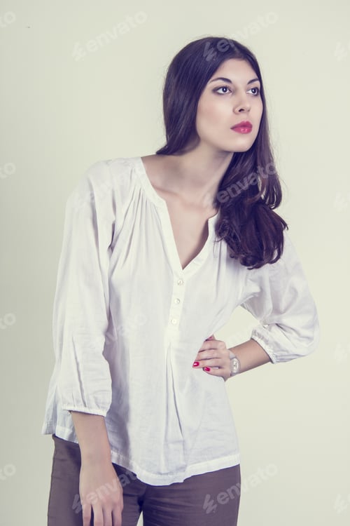 Preview: Portrait Of A Beautiful Young Woman With Long Hair.