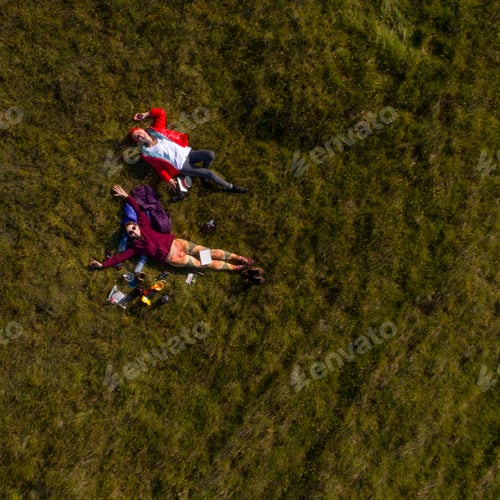 Preview: Happy Girls Lying On The Grass