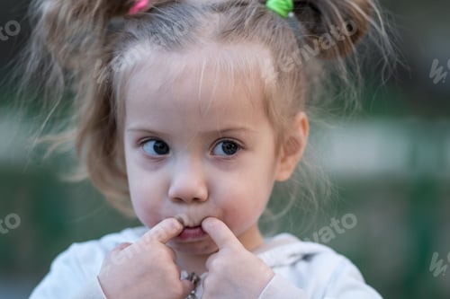 Preview: Portrait Of A Beautiful Young Girl 3 Years Old, Outdoors In Summer