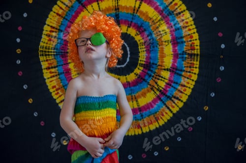 Preview: Portrait Of Funny Child In New Glasses With Patch For Correcting Squint Ortopad Boys Eye Patches