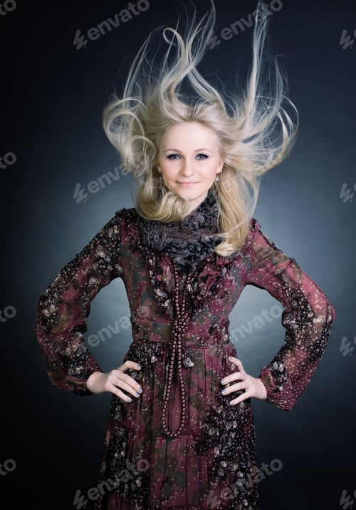 Preview: Photo Of Beautiful Woman With Magnificent Hair. Fashion Photos.
