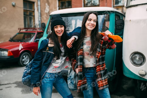 Preview: Two Street Girl With Skate