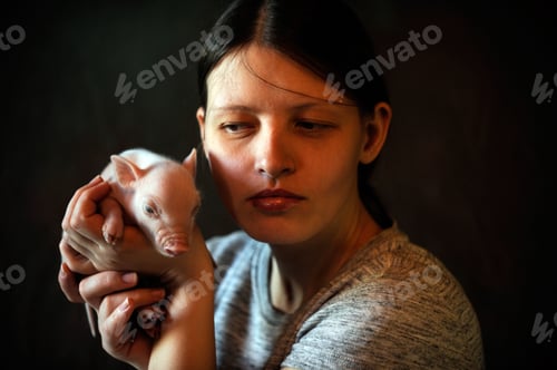 Preview: A Young Girl Plays With A Newly Born Child In A Village House On A Summer Day On A Farm