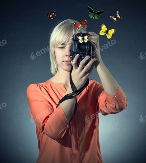 Preview: Woman With Retro Camera.