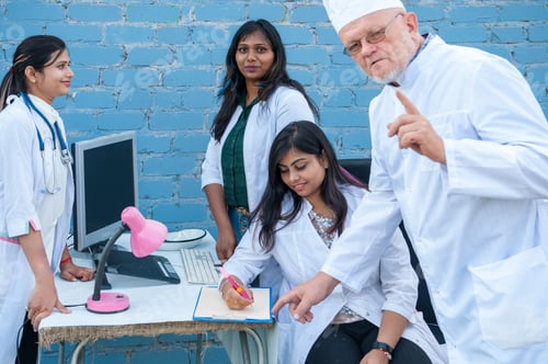 Preview: Attractive Young Indian College Students Study Abroad At Prestigious Institute. Successful Girls In