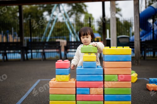 Preview: Baby Girl Play At Outdoor Playground